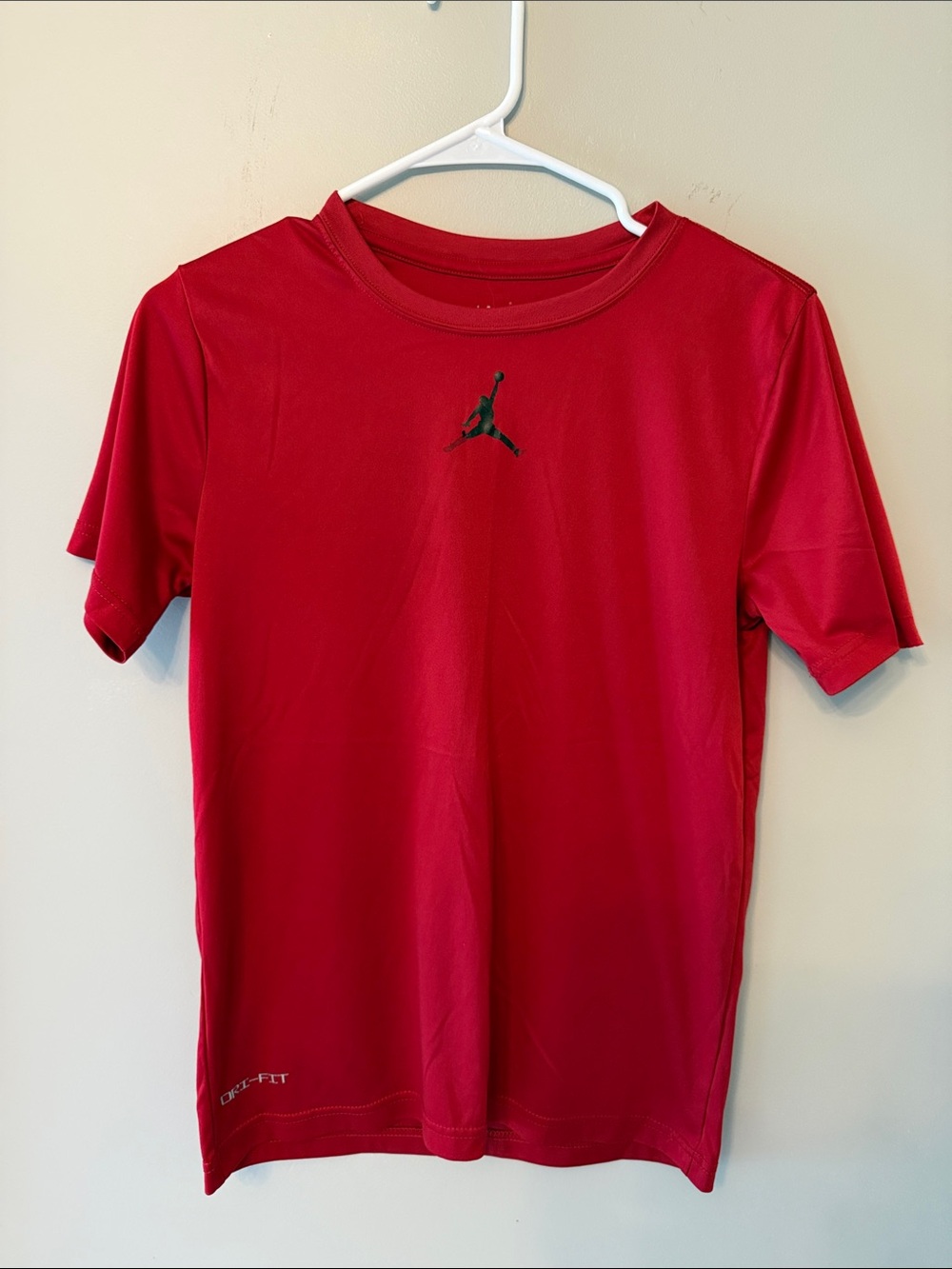 Jordan Red Short Sleeve Tee with Black Jumpman